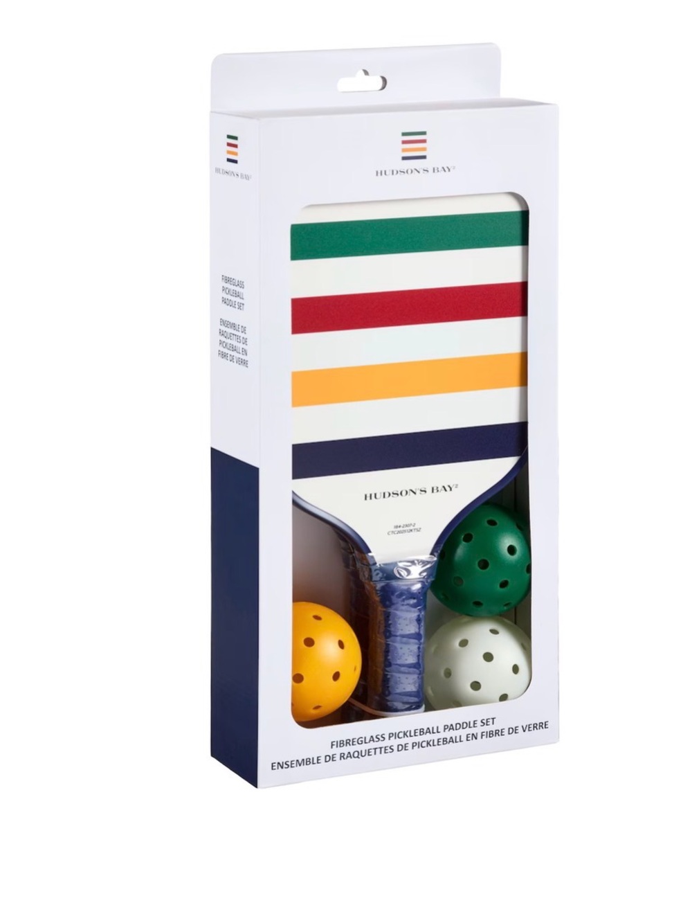 HBC STRIPES Hudson's Bay Striped Fiberglass Pickleball Paddle Set